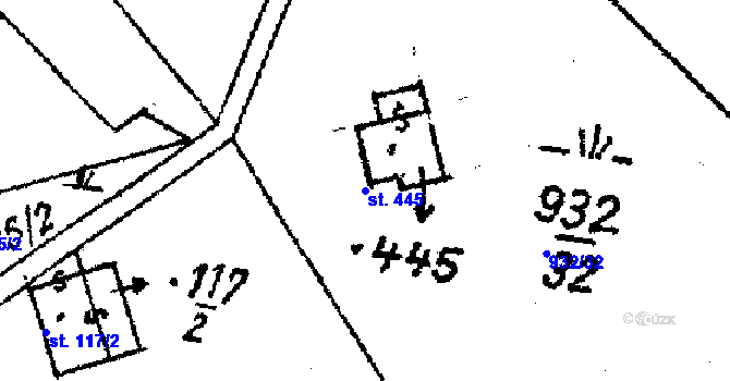 Parcela st. 445 v KÚ Víchová nad Jizerou, Katastrální mapa