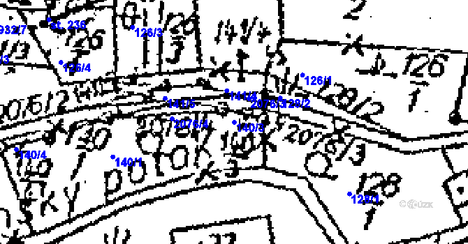 Parcela st. 140/3 v KÚ Víchová nad Jizerou, Katastrální mapa