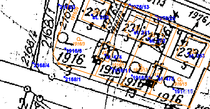Parcela st. 474 v KÚ Víchová nad Jizerou, Katastrální mapa