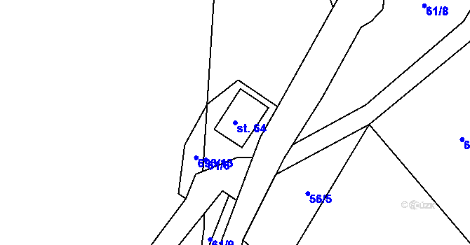 Parcela st. 64 v KÚ Víchovská Lhota, Katastrální mapa