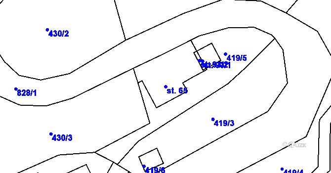 Parcela st. 65 v KÚ Víchovská Lhota, Katastrální mapa