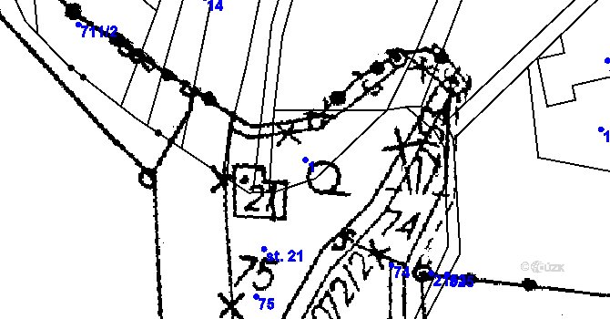 Parcela st. 1 v KÚ Víchovská Lhota, Katastrální mapa