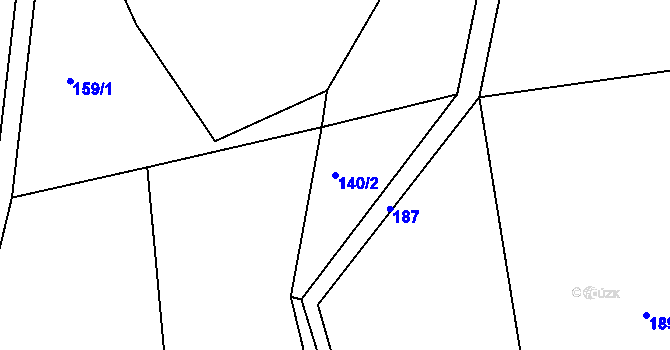 Parcela st. 140/2 v KÚ Víchovská Lhota, Katastrální mapa