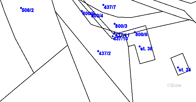 Parcela st. 437/2 v KÚ Víchovská Lhota, Katastrální mapa