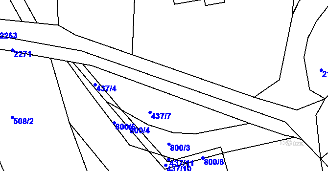 Parcela st. 437/6 v KÚ Víchovská Lhota, Katastrální mapa