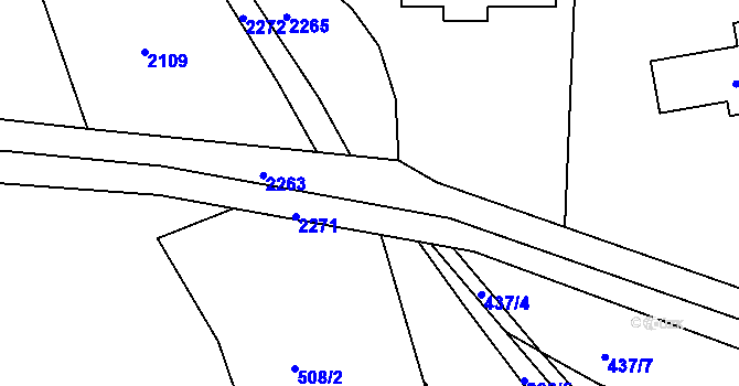 Parcela st. 437/8 v KÚ Víchovská Lhota, Katastrální mapa