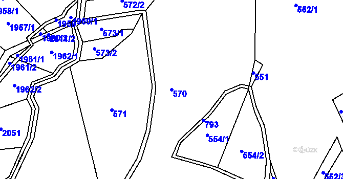 Parcela st. 570 v KÚ Víchovská Lhota, Katastrální mapa