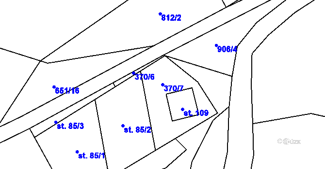 Parcela st. 370/7 v KÚ Šléglov, Katastrální mapa