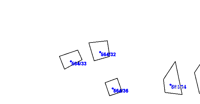 Parcela st. 564/32 v KÚ Šléglov, Katastrální mapa