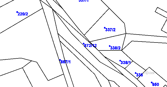 Parcela st. 872/12 v KÚ Šléglov, Katastrální mapa