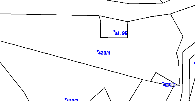 Parcela st. 420/1 v KÚ Vikantice, Katastrální mapa