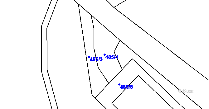 Parcela st. 485/4 v KÚ Vikantice, Katastrální mapa