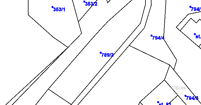 Parcela st. 789/2 v KÚ Vikantice, Katastrální mapa