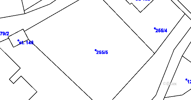 Parcela st. 255/5 v KÚ Vikantice, Katastrální mapa