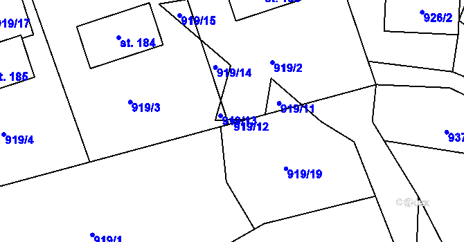 Parcela st. 919/12 v KÚ Vikantice, Katastrální mapa