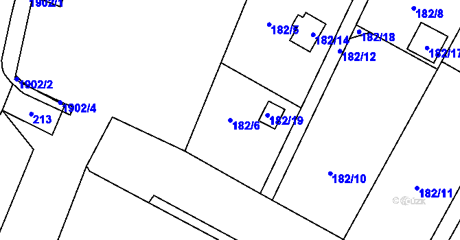 Parcela st. 182/6 v KÚ Vikýřovice, Katastrální mapa