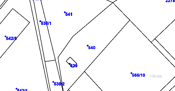 Parcela st. 540 v KÚ Vikýřovice, Katastrální mapa