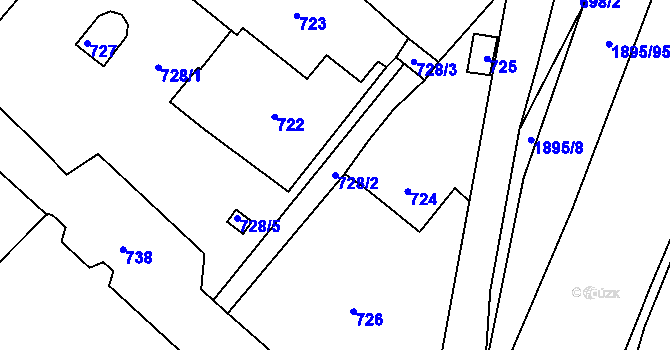 Parcela st. 728/2 v KÚ Vikýřovice, Katastrální mapa