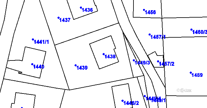 Parcela st. 1438 v KÚ Vikýřovice, Katastrální mapa