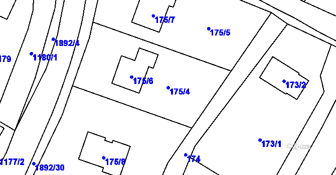 Parcela st. 175/4 v KÚ Vikýřovice, Katastrální mapa
