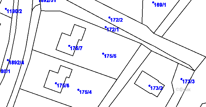 Parcela st. 175/5 v KÚ Vikýřovice, Katastrální mapa