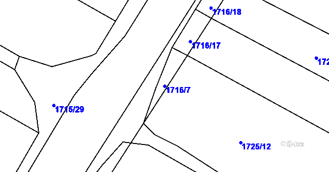 Parcela st. 1716/7 v KÚ Vikýřovice, Katastrální mapa