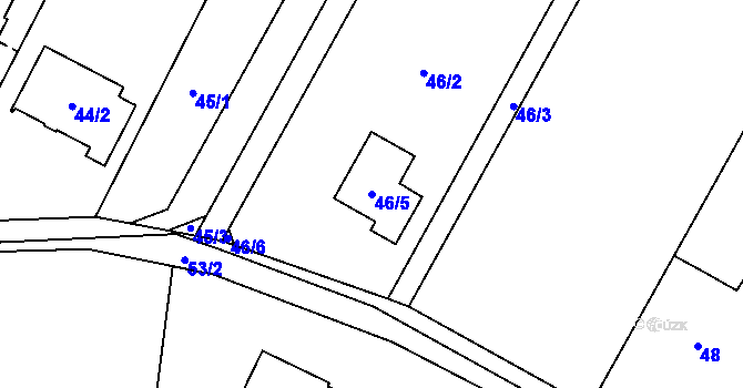 Parcela st. 46/5 v KÚ Vikýřovice, Katastrální mapa