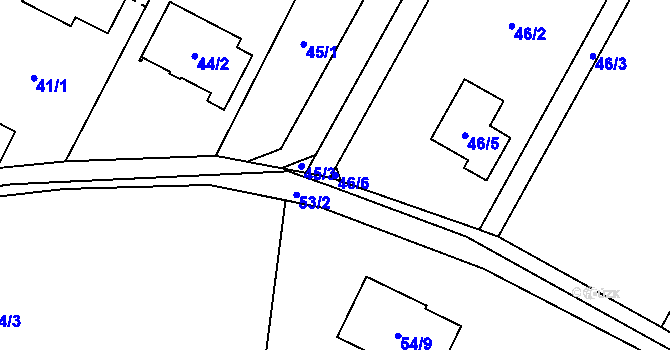 Parcela st. 46/6 v KÚ Vikýřovice, Katastrální mapa