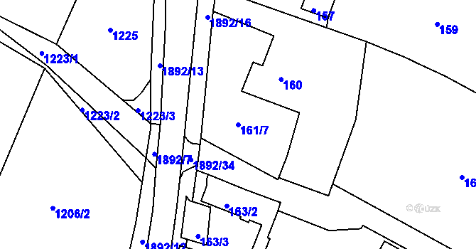 Parcela st. 161/7 v KÚ Vikýřovice, Katastrální mapa