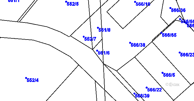 Parcela st. 561/6 v KÚ Vikýřovice, Katastrální mapa