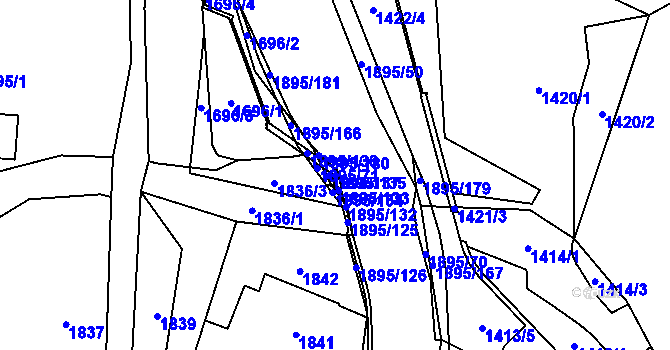 Parcela st. 1895/135 v KÚ Vikýřovice, Katastrální mapa
