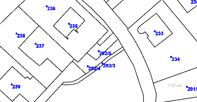 Parcela st. 292/5 v KÚ Vikýřovice, Katastrální mapa