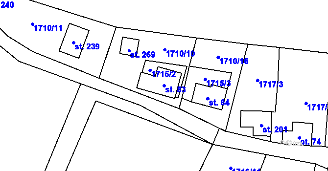 Parcela st. 83 v KÚ Čížov u Jihlavy, Katastrální mapa