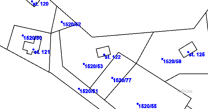 Parcela st. 122 v KÚ Čížov u Jihlavy, Katastrální mapa
