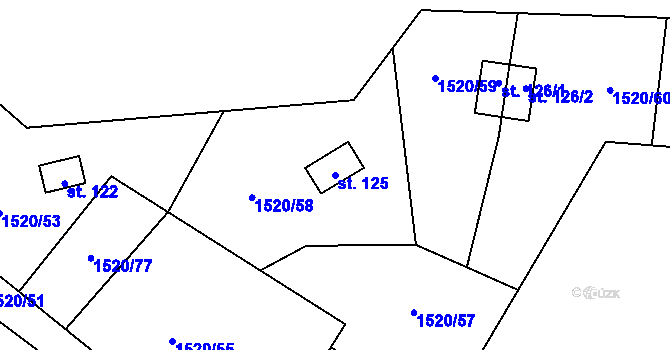 Parcela st. 125 v KÚ Čížov u Jihlavy, Katastrální mapa