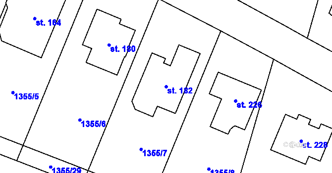 Parcela st. 182 v KÚ Čížov u Jihlavy, Katastrální mapa