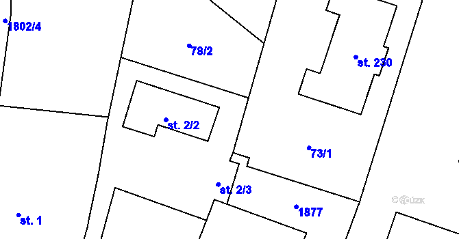 Parcela st. 78/1 v KÚ Čížov u Jihlavy, Katastrální mapa