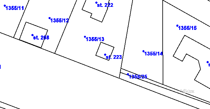 Parcela st. 223 v KÚ Čížov u Jihlavy, Katastrální mapa