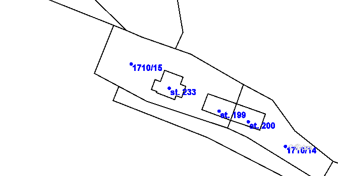 Parcela st. 233 v KÚ Čížov u Jihlavy, Katastrální mapa