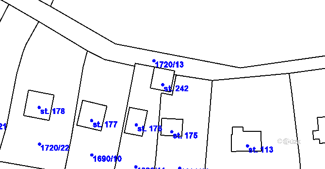 Parcela st. 242 v KÚ Čížov u Jihlavy, Katastrální mapa