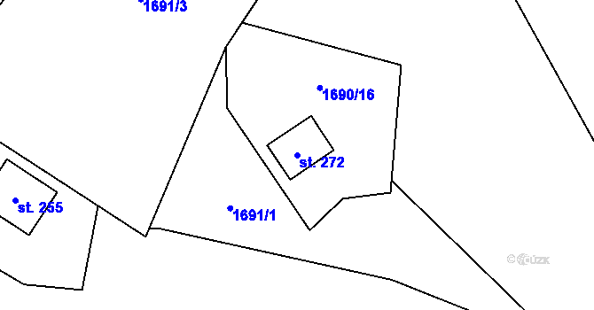 Parcela st. 272 v KÚ Čížov u Jihlavy, Katastrální mapa