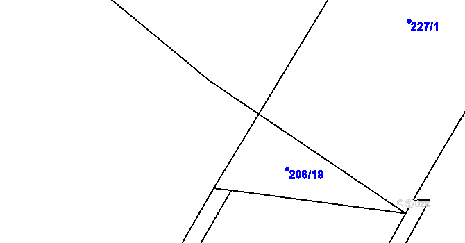 Parcela st. 206/33 v KÚ Čížov u Jihlavy, Katastrální mapa