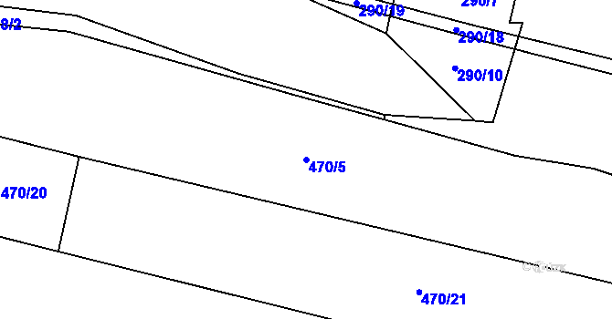 Parcela st. 470/5 v KÚ Čížov u Jihlavy, Katastrální mapa