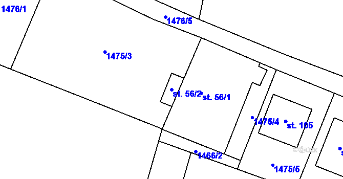 Parcela st. 56/2 v KÚ Čížov u Jihlavy, Katastrální mapa