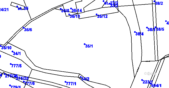 Parcela st. 35/1 v KÚ Loučky u Jihlavy, Katastrální mapa