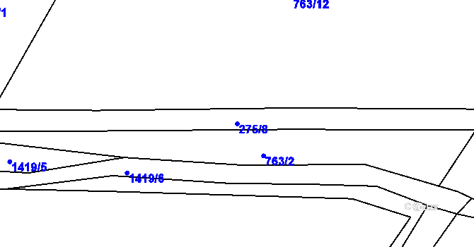 Parcela st. 275/8 v KÚ Loučky u Jihlavy, Katastrální mapa