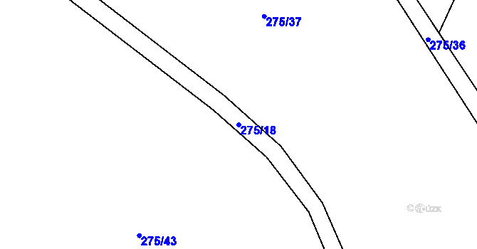 Parcela st. 275/18 v KÚ Loučky u Jihlavy, Katastrální mapa