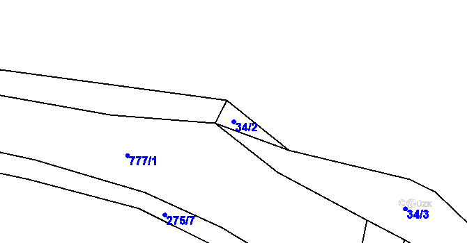 Parcela st. 34/2 v KÚ Loučky u Jihlavy, Katastrální mapa