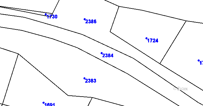 Parcela st. 2384 v KÚ Vílanec, Katastrální mapa