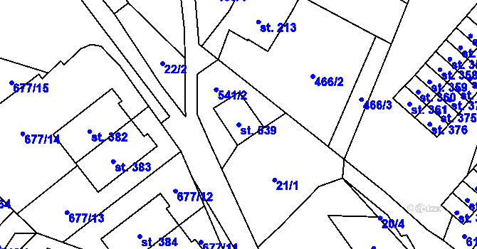 Parcela st. 539 v KÚ Vilémov u Šluknova, Katastrální mapa
